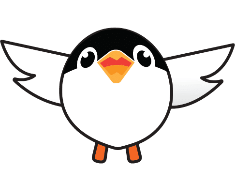 Job opportunities for a cartoon penguin with wings on a white background.