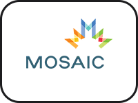 Hiring a Mosaic logo on a white background.