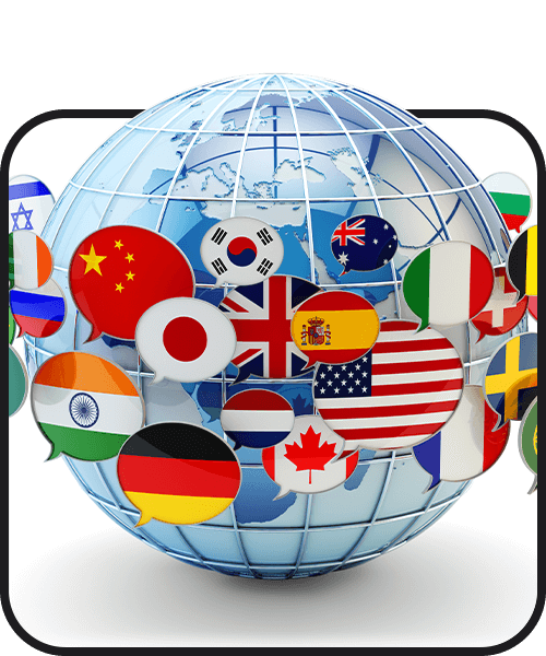A globe showcasing a diverse array of flags, promoting inclusive employment opportunities for new arrivals looking for work.